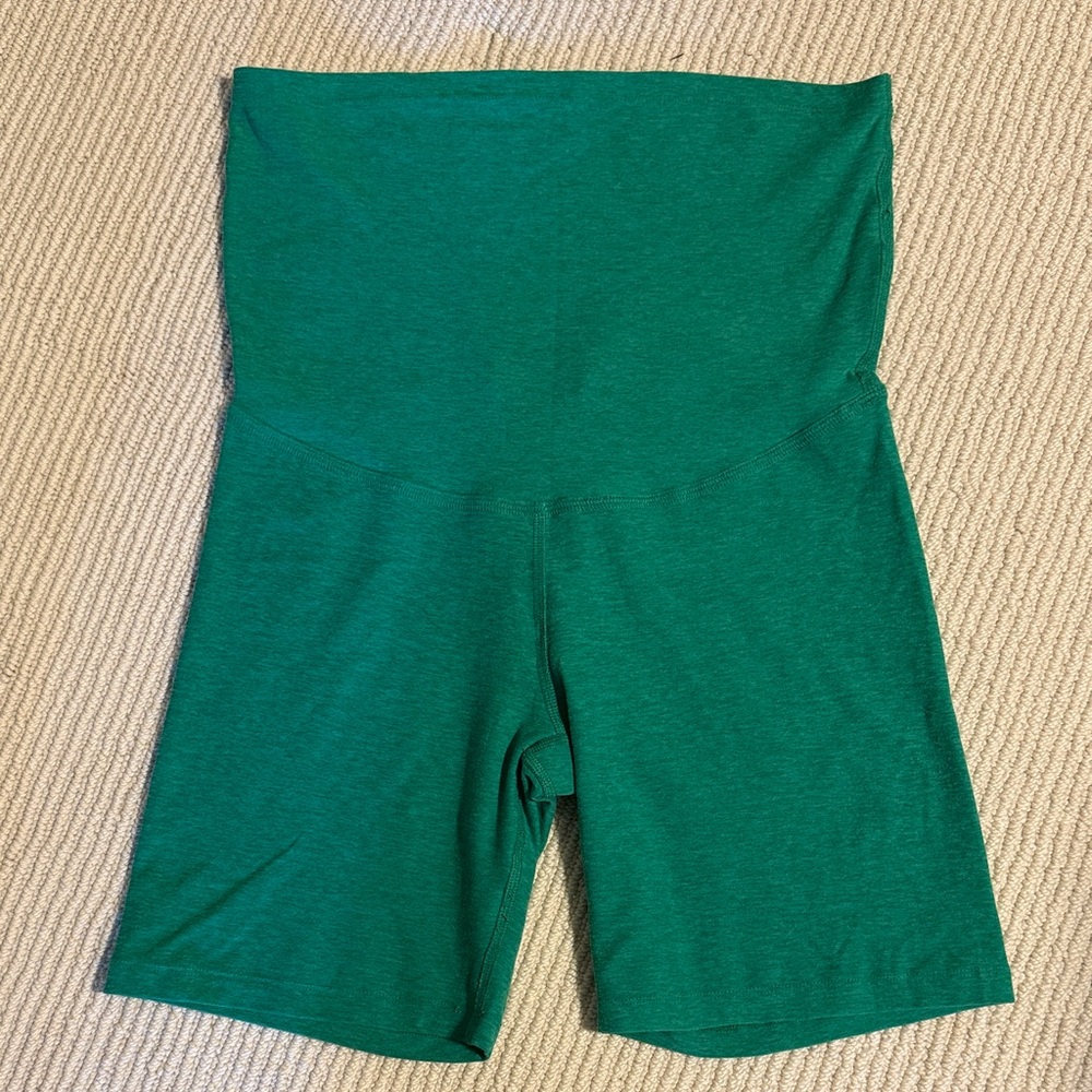 Beyond the Bump green maternity bike shorts
